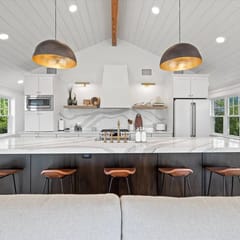Designer Home w/ Lake Views, Fireplace & Balcony